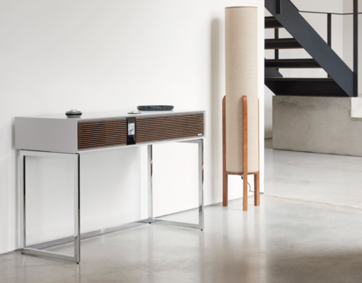 Ruark Audio R810 Hi Fidelity Radiogram in soft grey in room