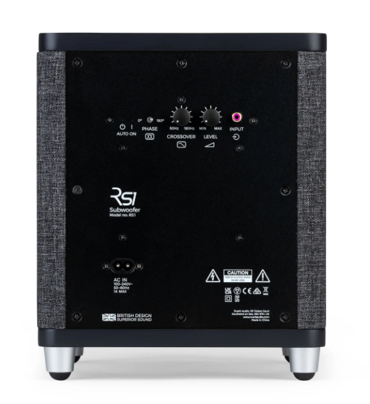 Ruark Audio RS1 Subwoofer in Charcoal, rear of unit