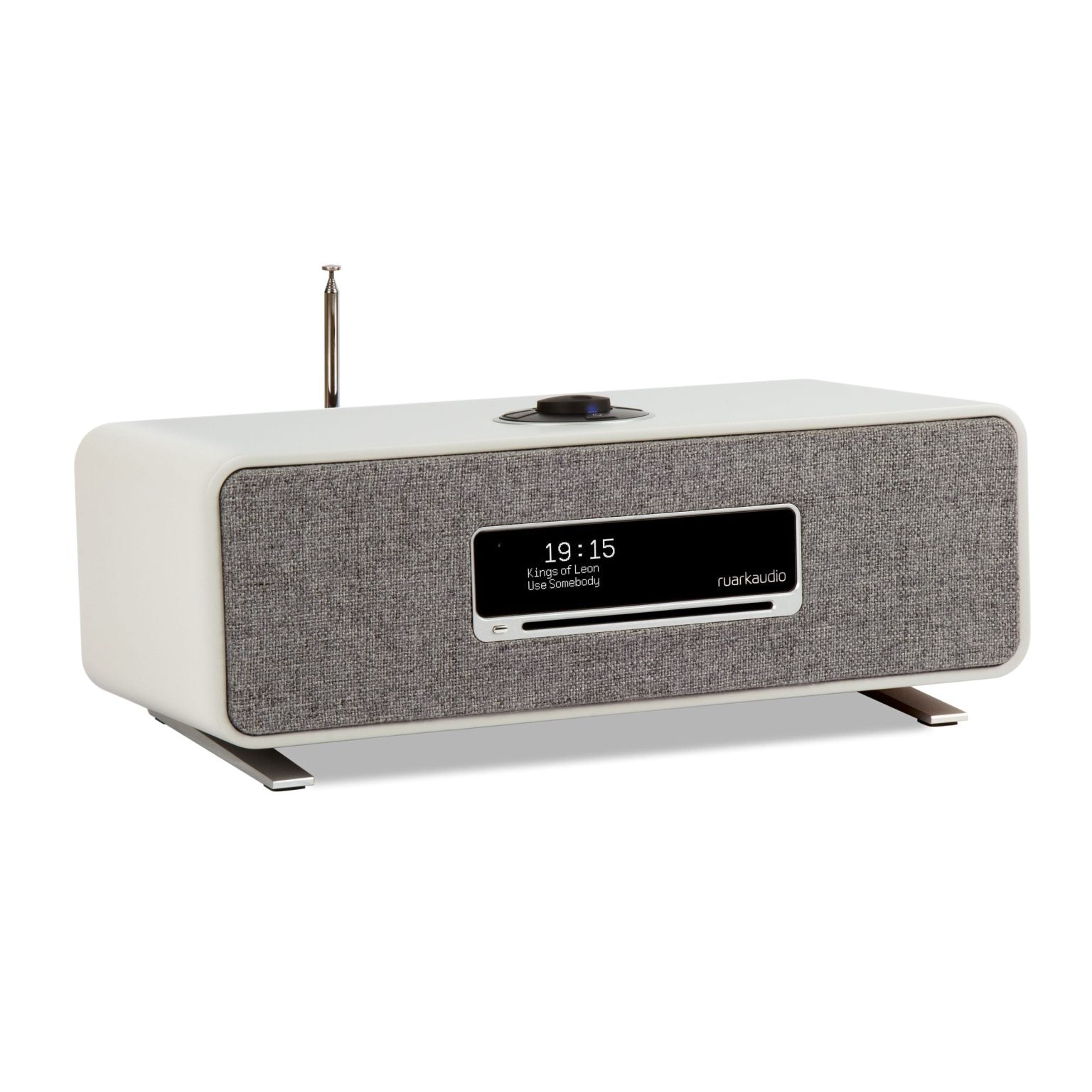 The Ruark Audio R3S is the ultimate, versatile all-in-one system connected music system. Soft Grey unit displayed here