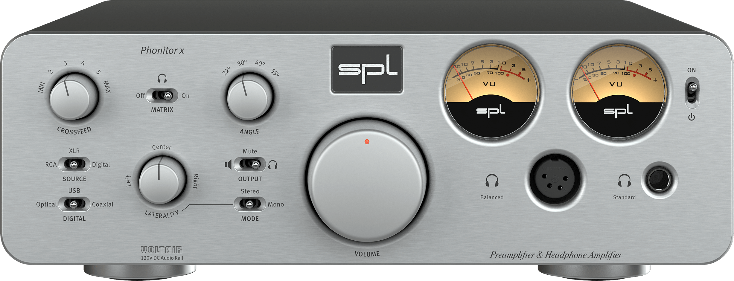SPL Audio Phonitor x Headphone Amplifier & Preamplifier with optional DAC 768xs - Silver front