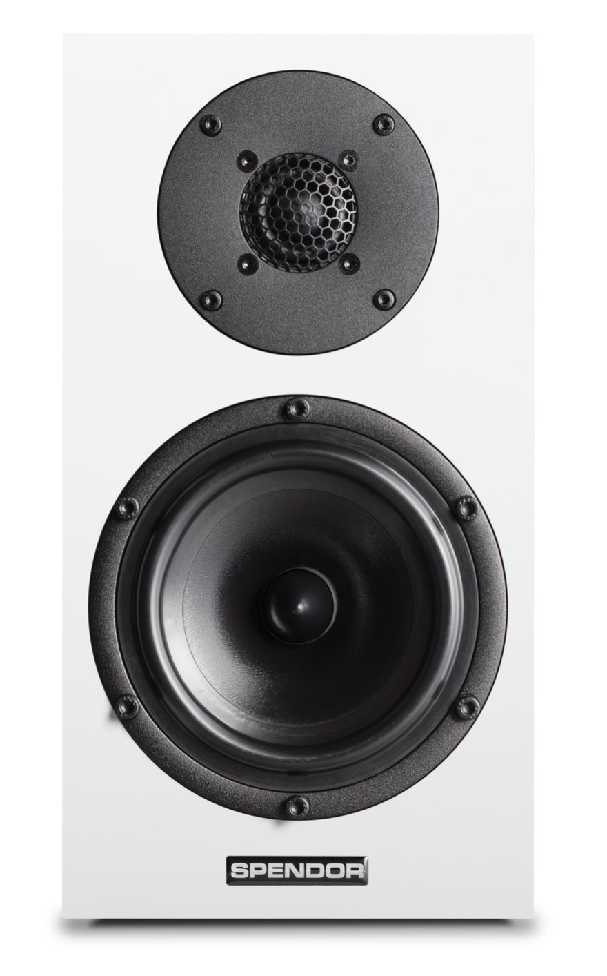 Spendor AW1 On-Wall Speakers, in Satin White front of speaker