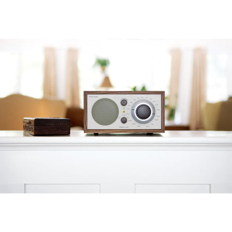 Tivoli Audio Model One Radio, timeless design, exceptional sound. Walnut image on counter