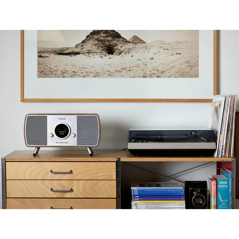 The Tivoli Audio Music System Home (Gen. 2) is the pinnacle of audio innovation. Walnut living room image