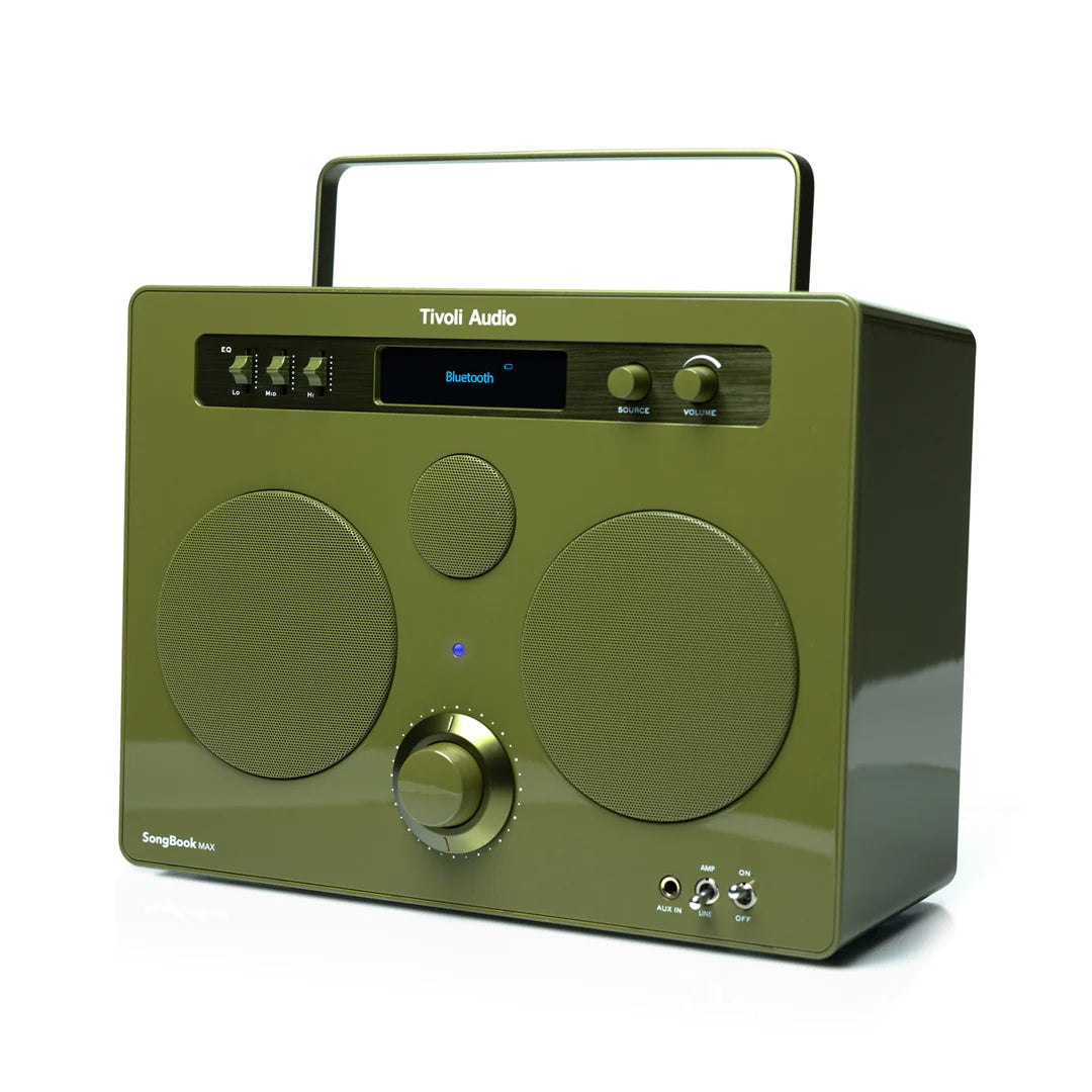 Tivoli Audio Music Songbook MAX in green, angled to the left