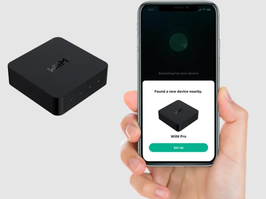 WiiM Pro Wireless Audio Streamer Airplay 2 & Chromecast. Image shows app