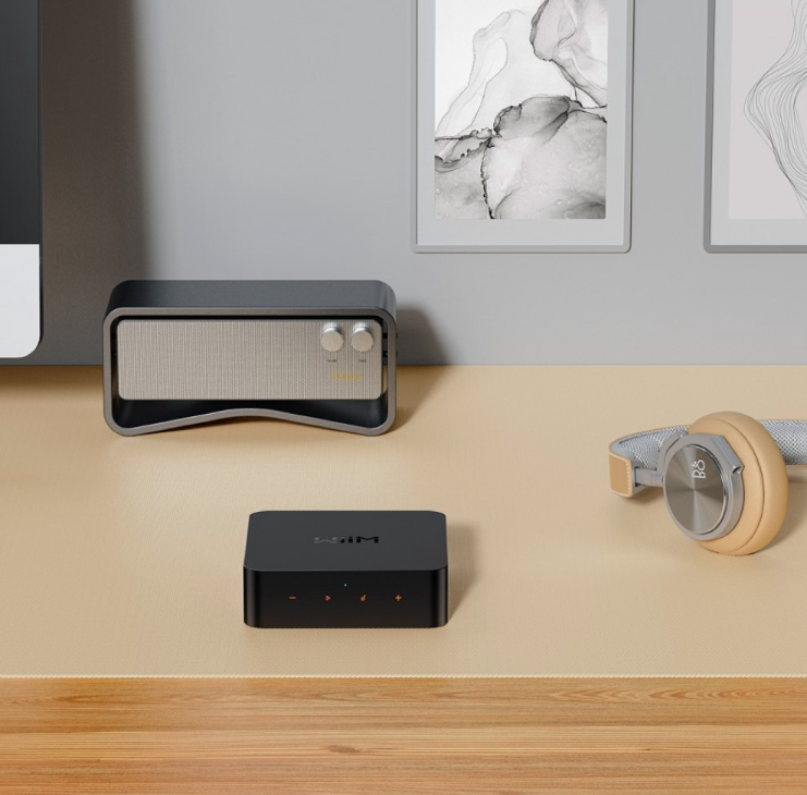WiiM Pro Wireless Audio Streamer Airplay 2 & Chromecast. Image on table