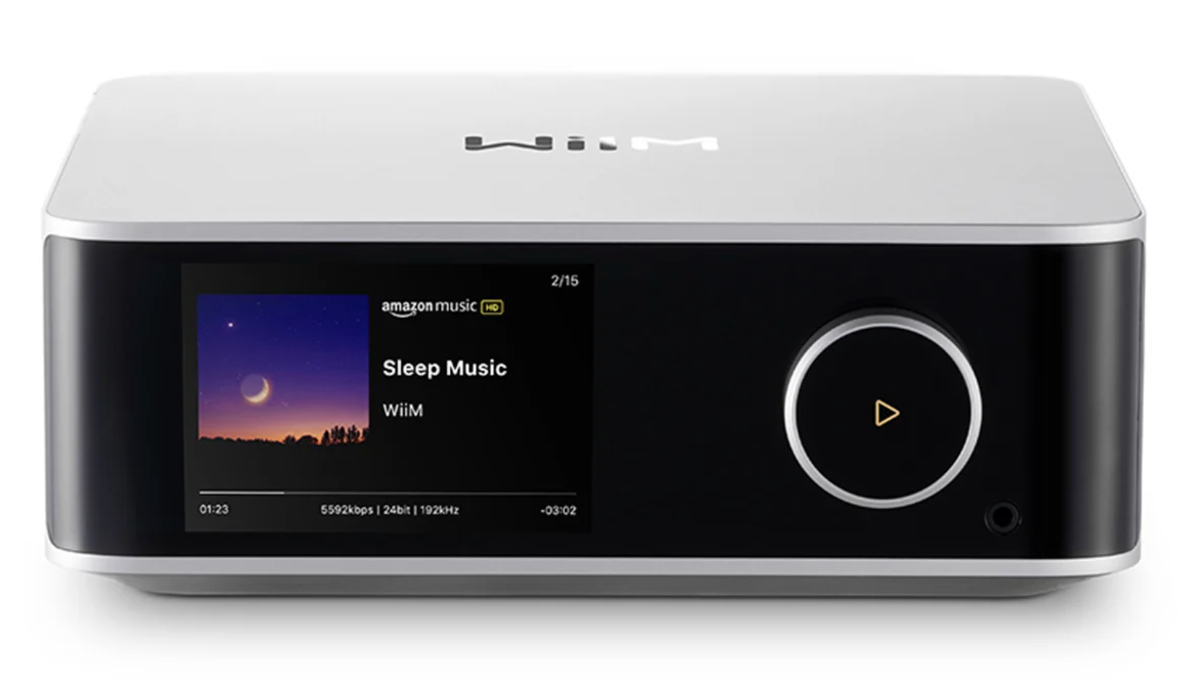 WiiM Ultra Wireless Audio Streamer in silver, front