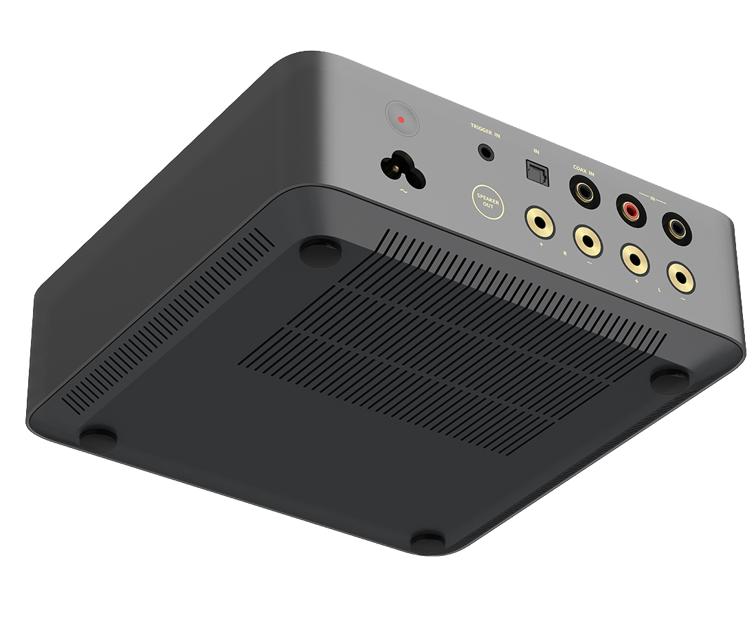 WiiM Vibelink Amp in Space Grey, bottom and back