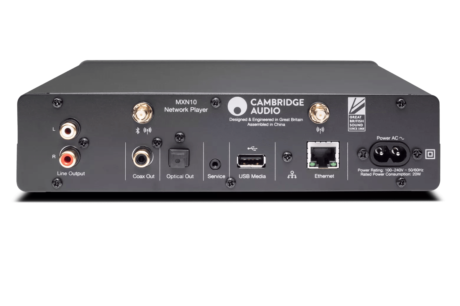Cambridge Audio MXN10 Compact Half Width Network Player, back