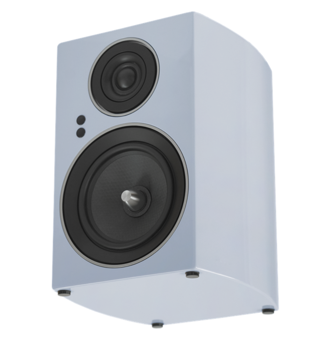 Jamo C707 PA Active Bookshelf Speaker in blue, angled left