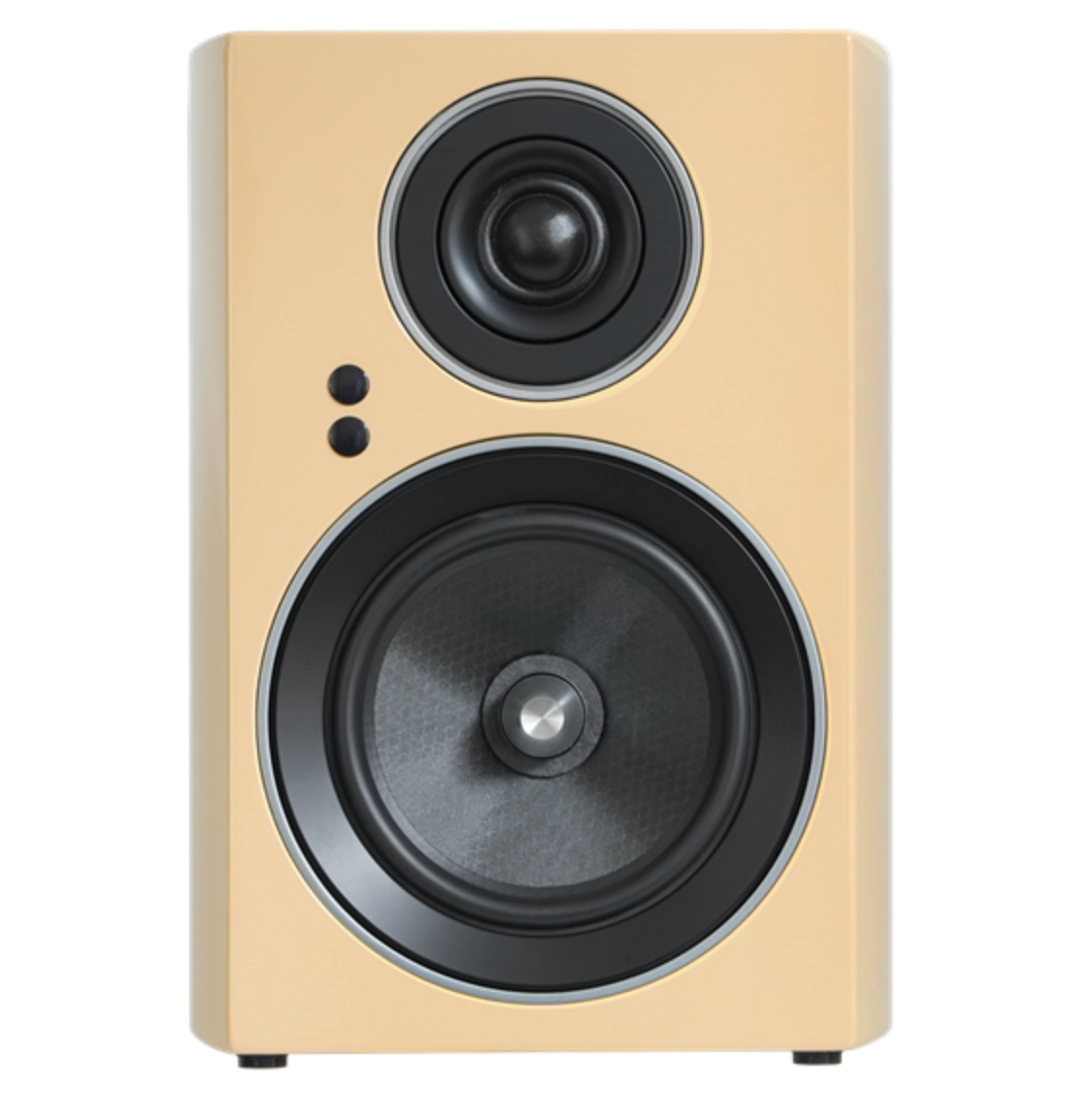 Jamo C707 PA Active Bookshelf Speaker in yellow, front
