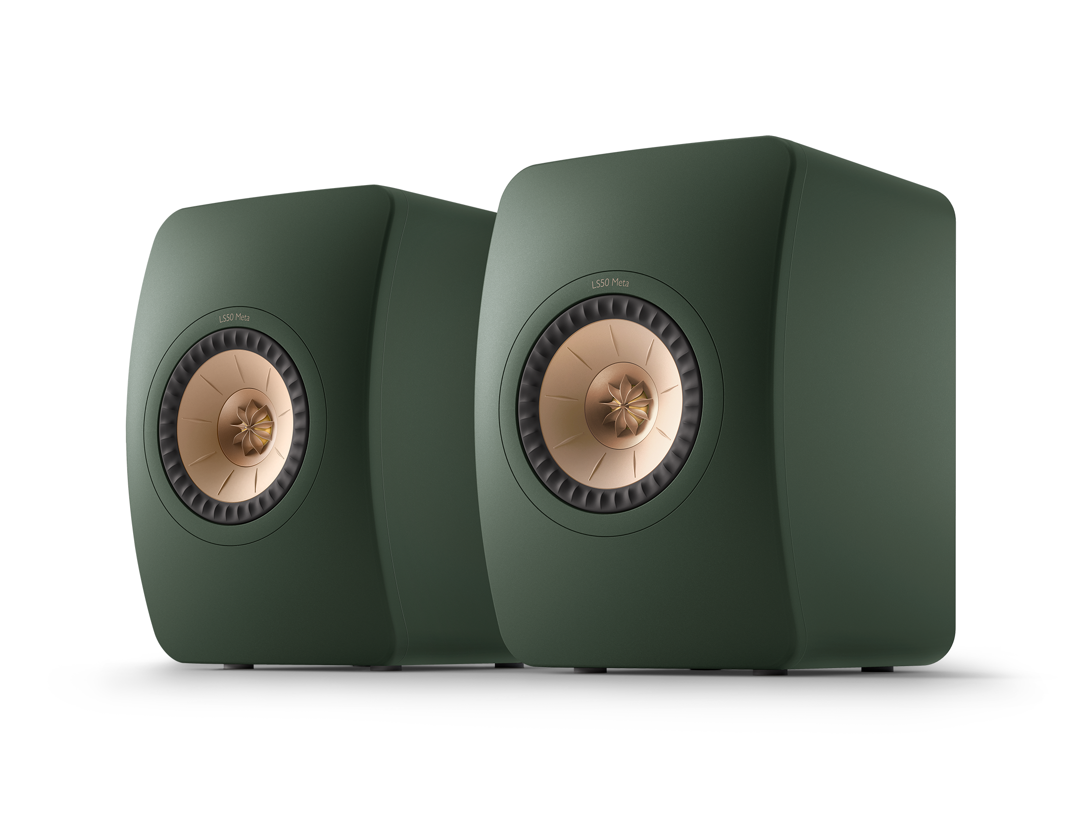 KEF LS50 Meta Passive Speakers in Moss Green pair, front