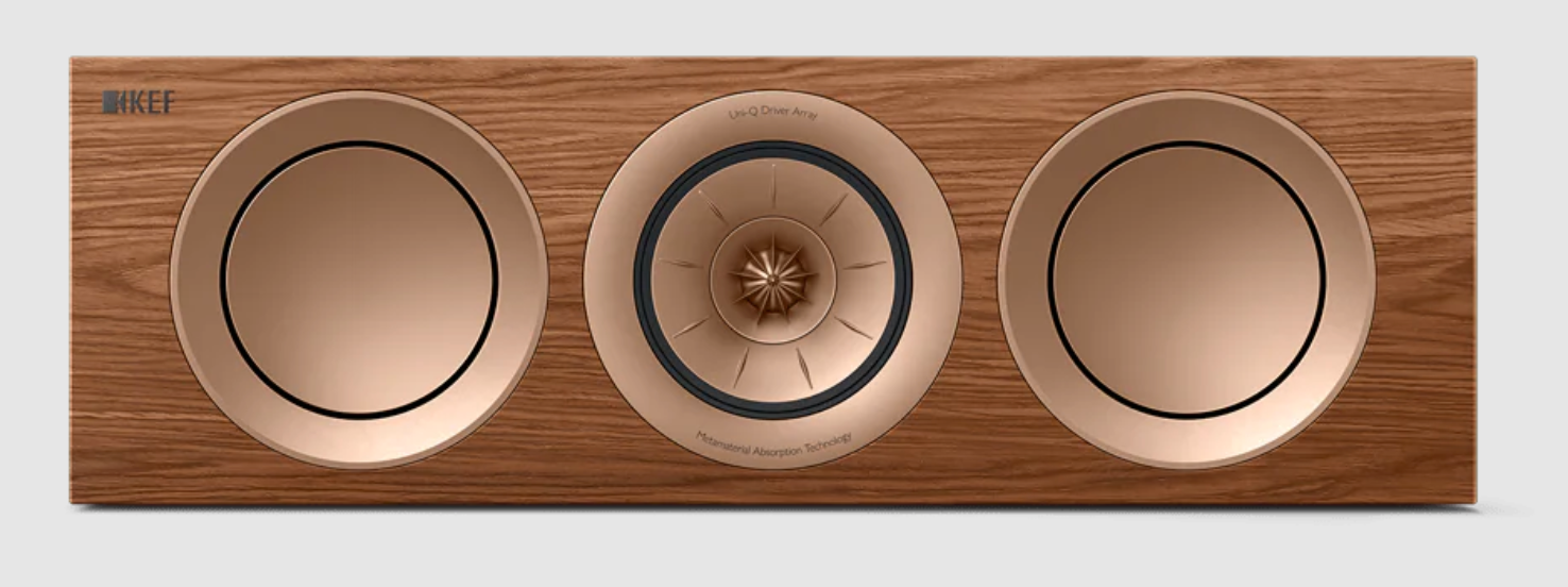 KEF R2 Meta Centre Channel Speaker in Walnut, Front