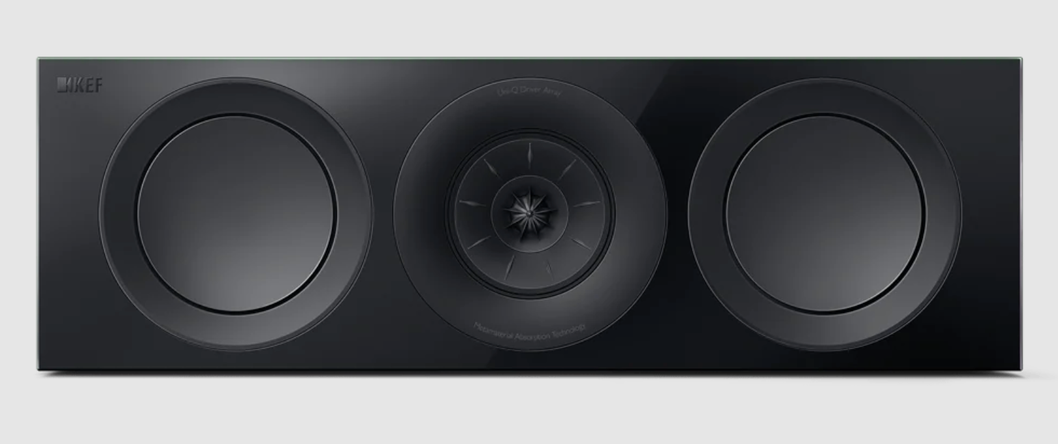 KEF R6 Meta Centre Channel Speaker in Gloss Black. Front