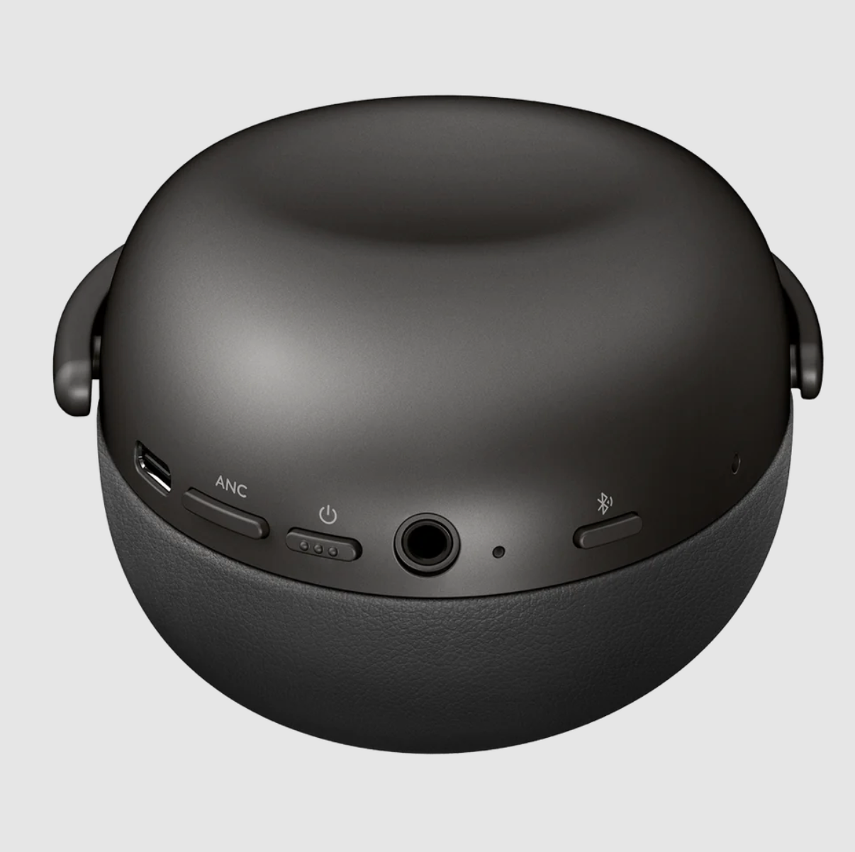 KEF Mu7 Noise Cancelling Wireless Headphones in Charcoal Grey, underneath