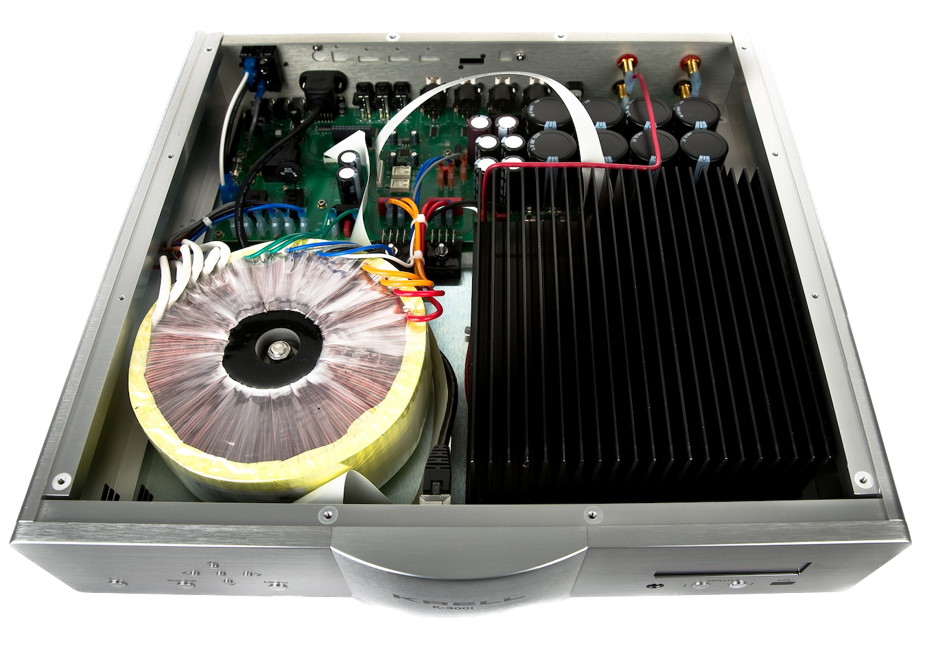 KRELL K-300i Integrated Stereo Amplifier in Silver. Inside unit