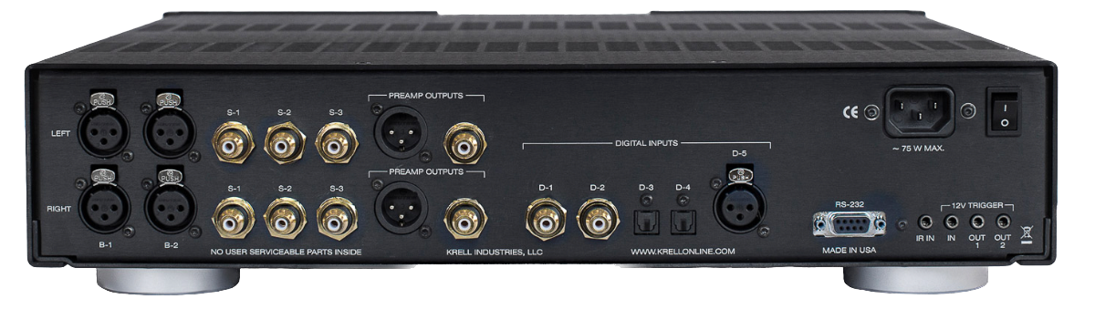 KRELL Illusion II Pre-Amplifier, back of unit