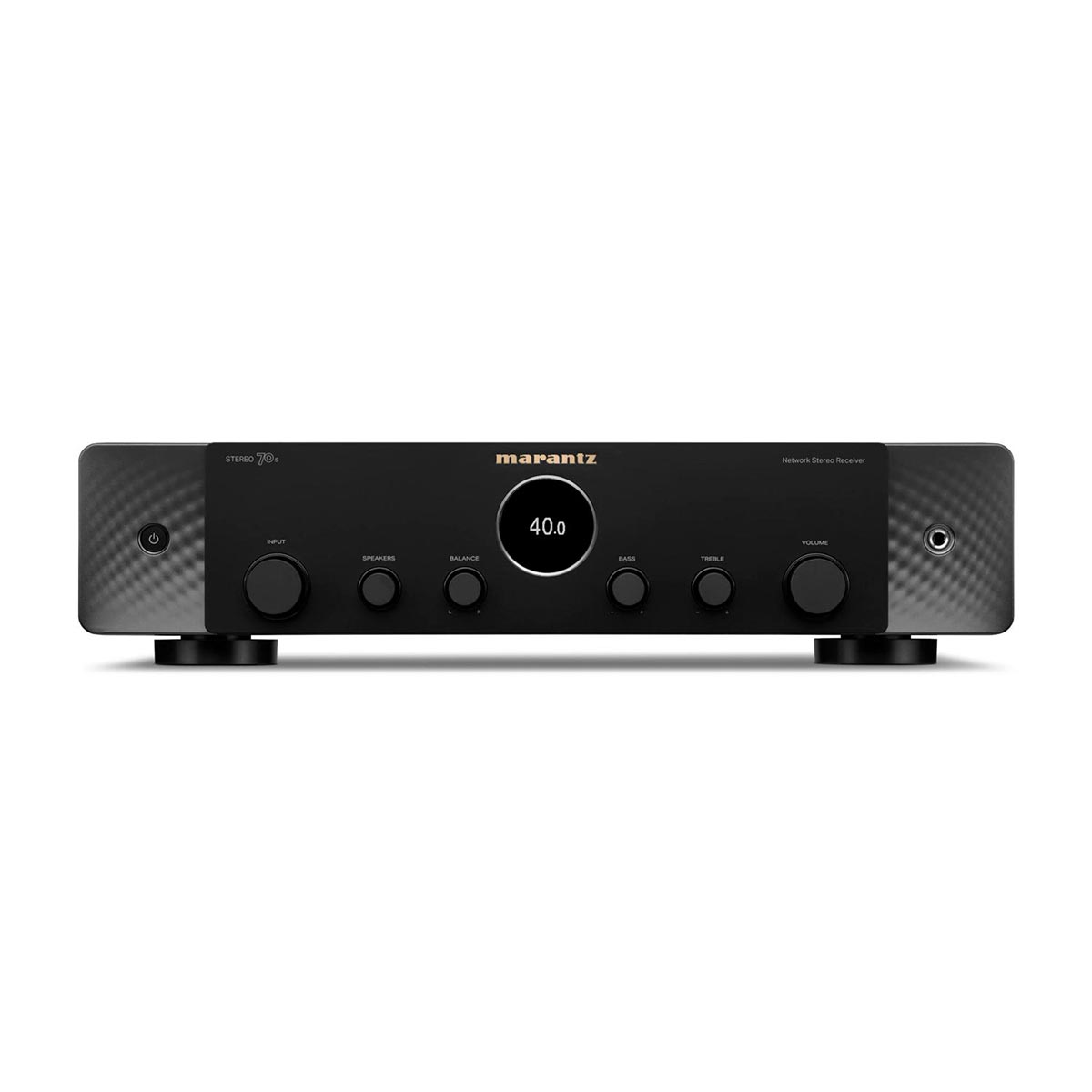 Marantz Stereo70's Receiver in Black. Pristine sound quality, timeless design & cutting edge tech. Front image