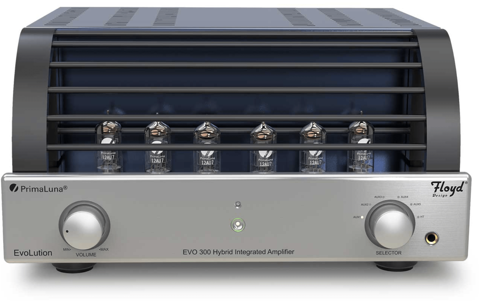 PrimaLuna EVO300 Hybrid Integrated Amplifier in Silver, with cover