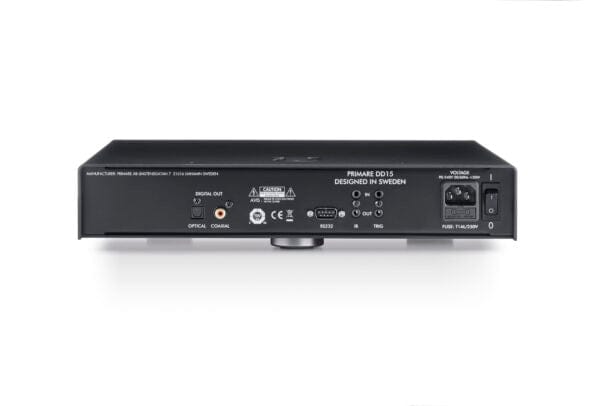 Primare DD15 CD Transport, in black. Back image