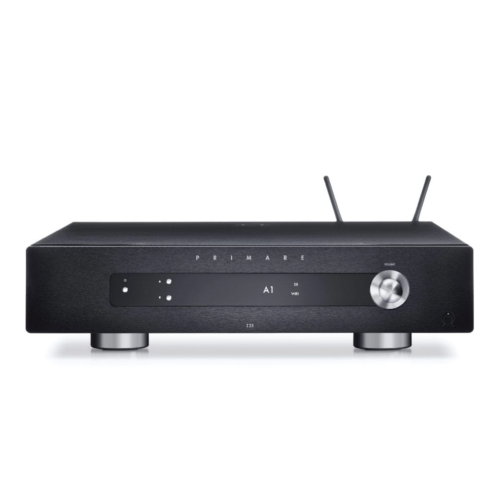 Primare I25 Integrated Amplifier in black, front view