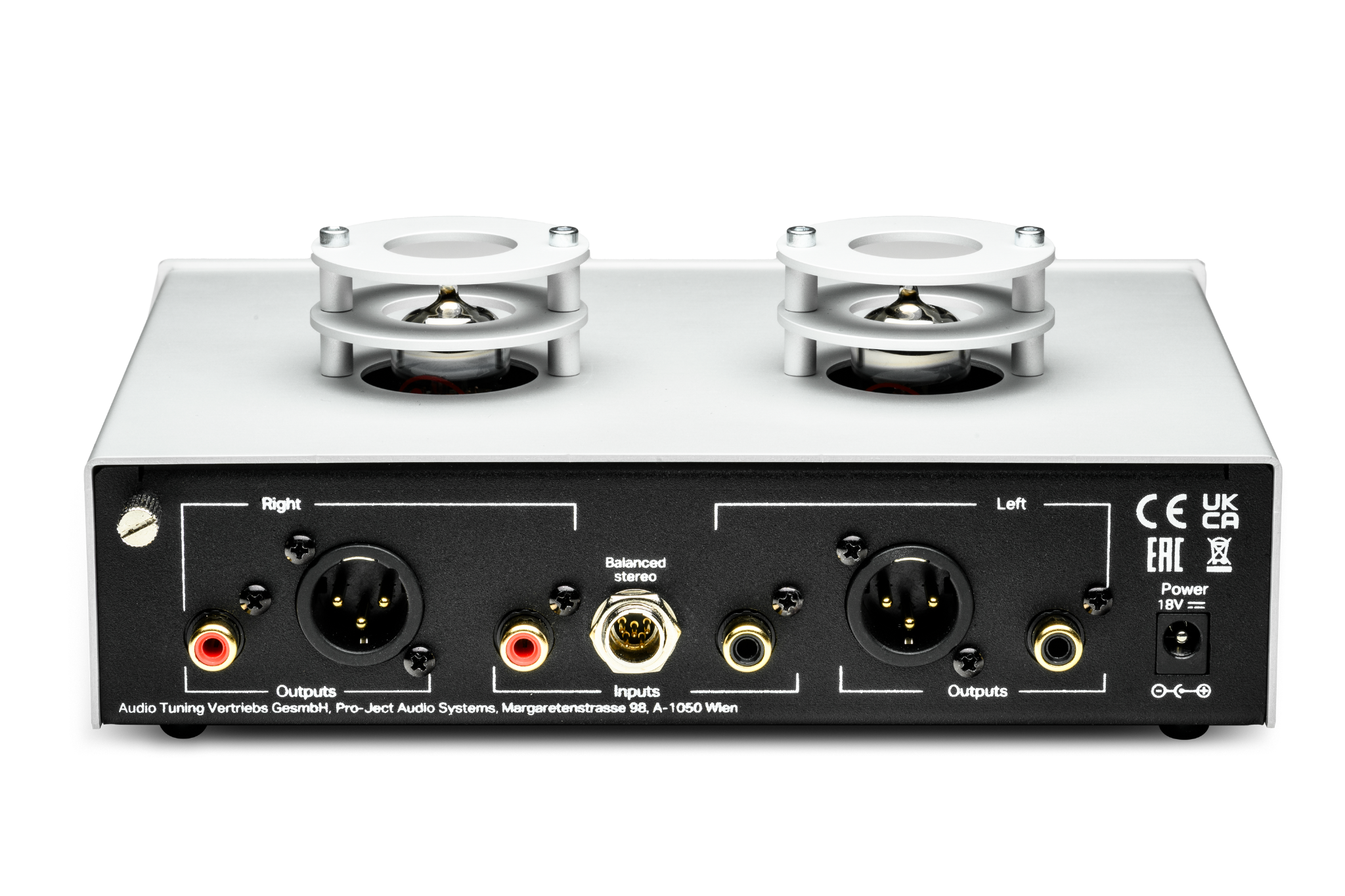 ProJect Tube Box S3 B Phono Pre-amplifier, rear of unit