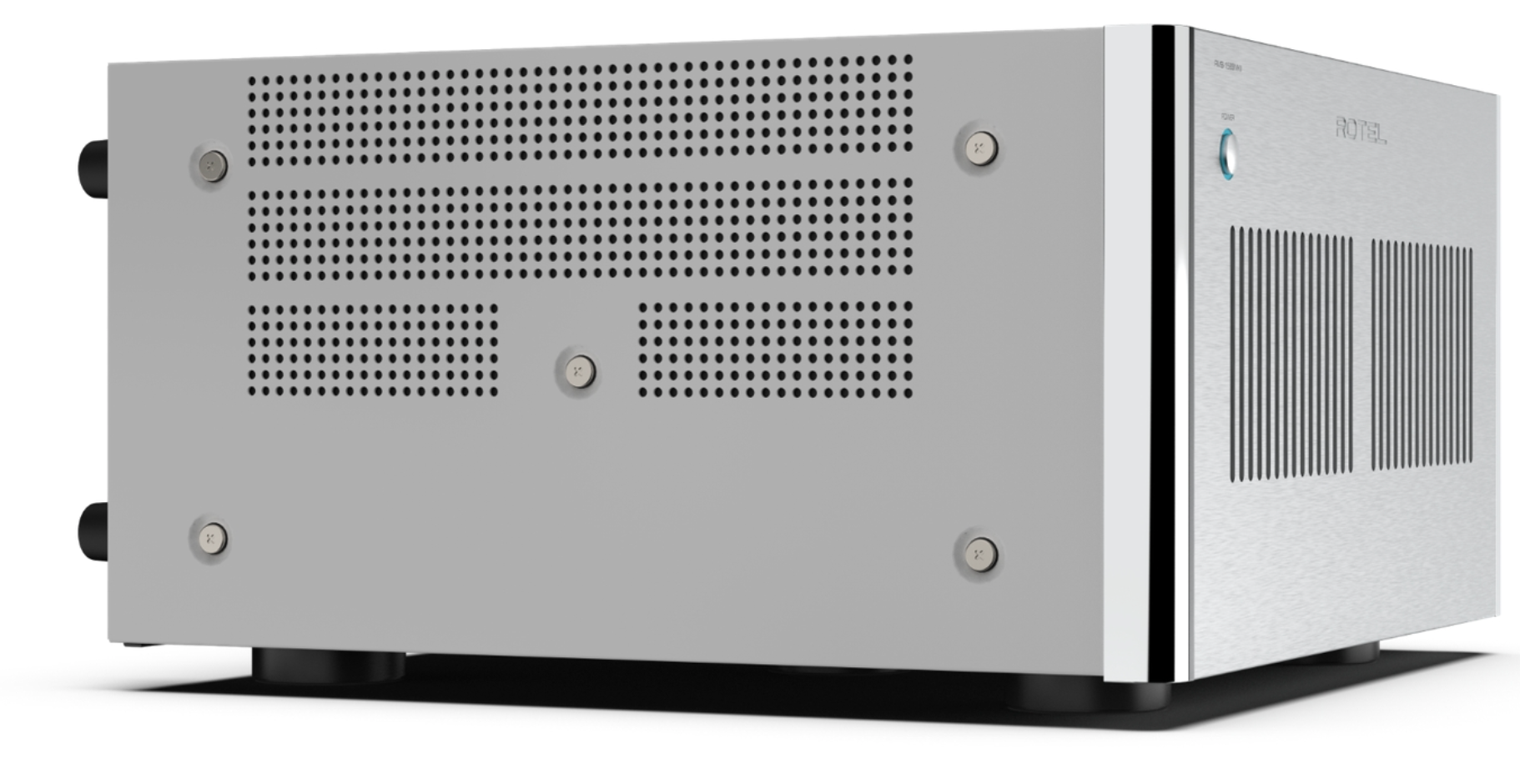 Rotel RMB-1585MKII Multi-Channel Power Amplifier. Silver angled image