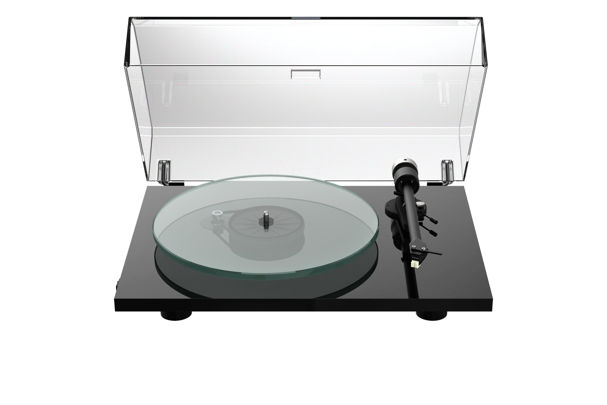 ProJect T2 W Streaming Turntable with Ortofon 2M Red Cartridge, in high gloss black with dustcover