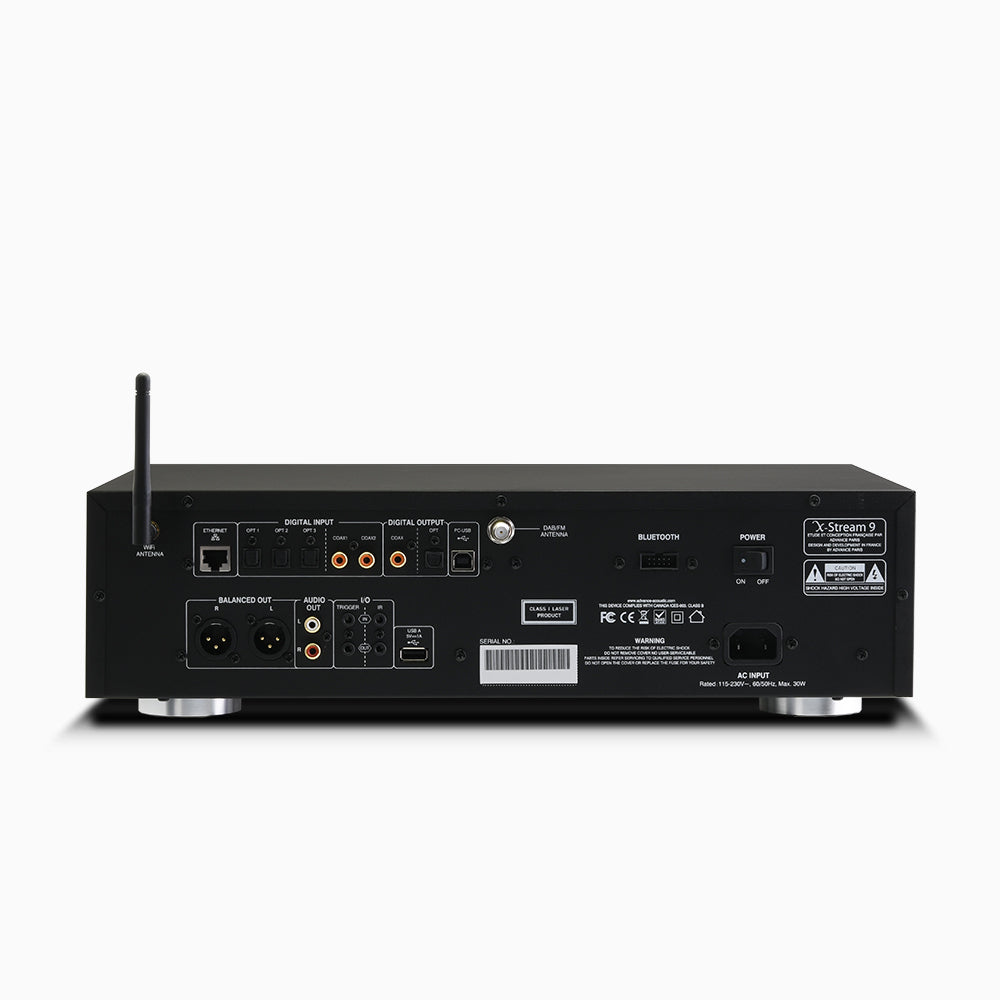 The Advance Paris X stream 9 A quality universal source with CD player, FM / DAB radio, network player, digital / analog converter (DAC), Bluetooth option, back image