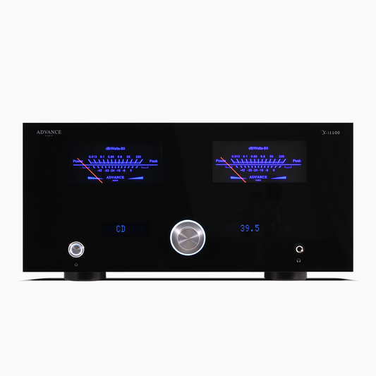 The Advance Paris X-i1100 Integrated Stereo Amplifier is a pinnacle of audio engineering, meticulously designed for a pristine musical listening experience. Front Image