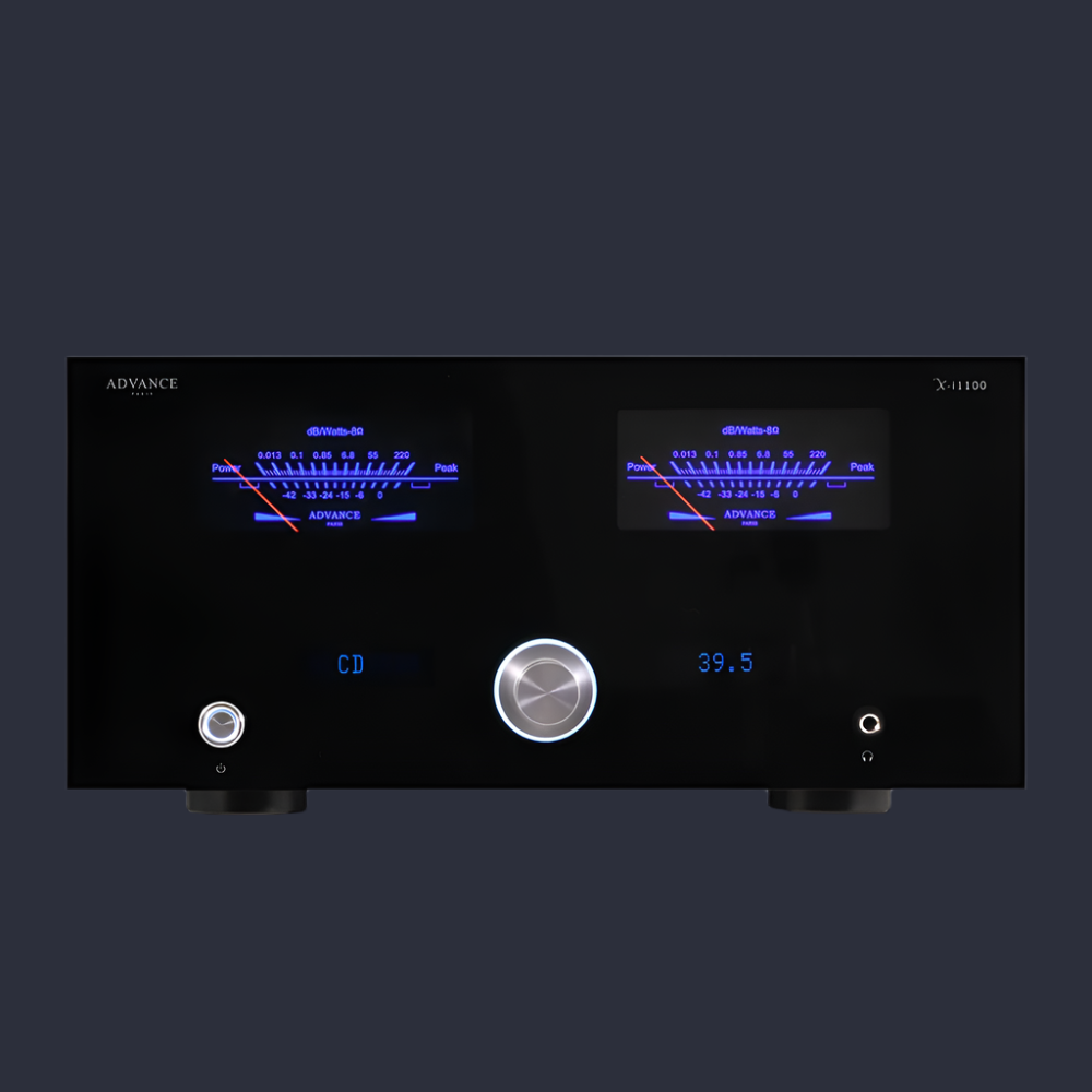 The Advance Paris X-i1100 Integrated Stereo Amplifier is a pinnacle of audio engineering, meticulously designed for a pristine musical listening experience. Front Image