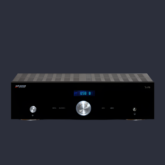 The Advance Paris X-i75 Stereo Integrated Amplifier is designed to deliver uncompromising sound quality. Front Image