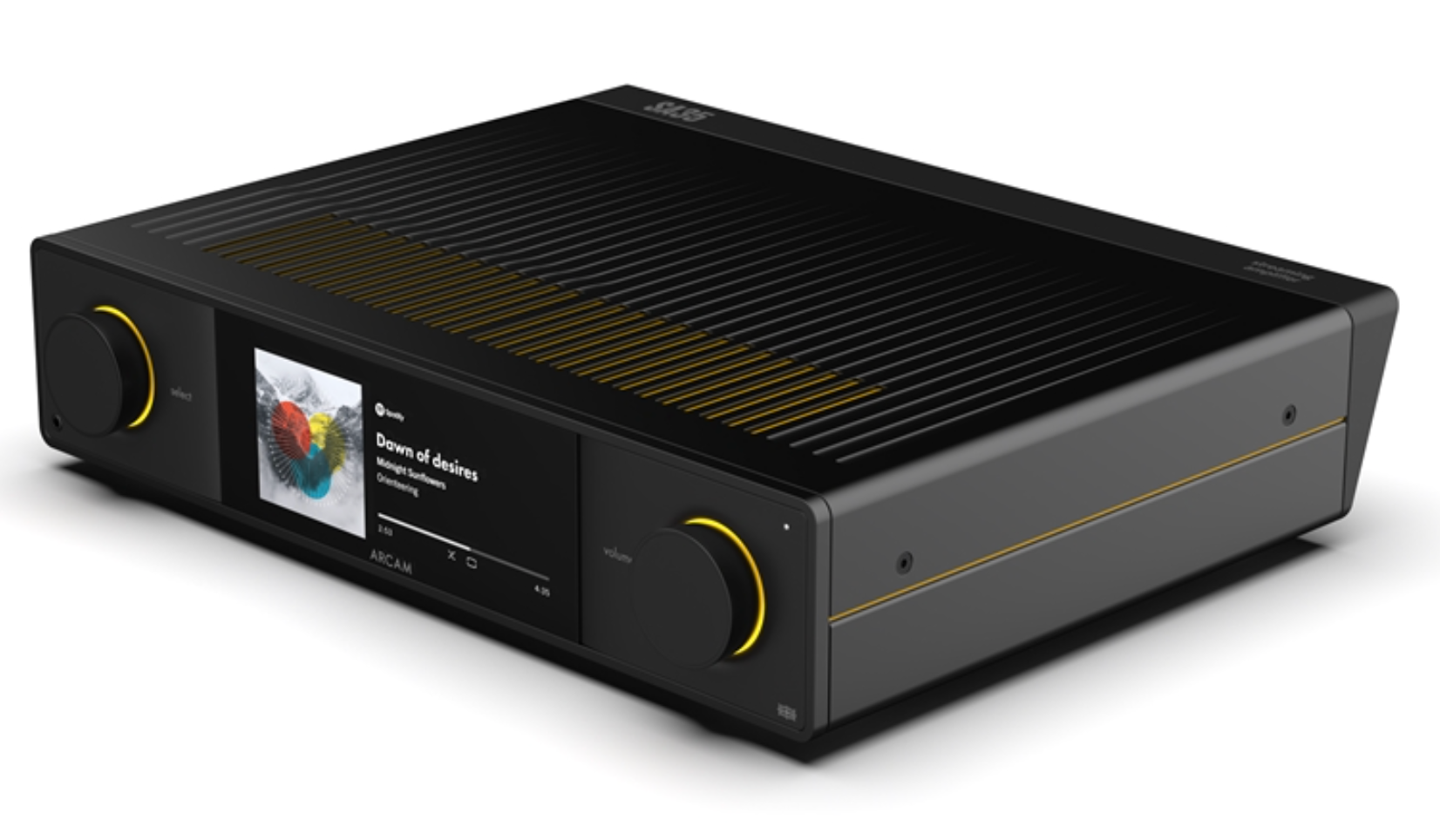 Arcam SA35 Streaming Integrated Amplifier; angled view