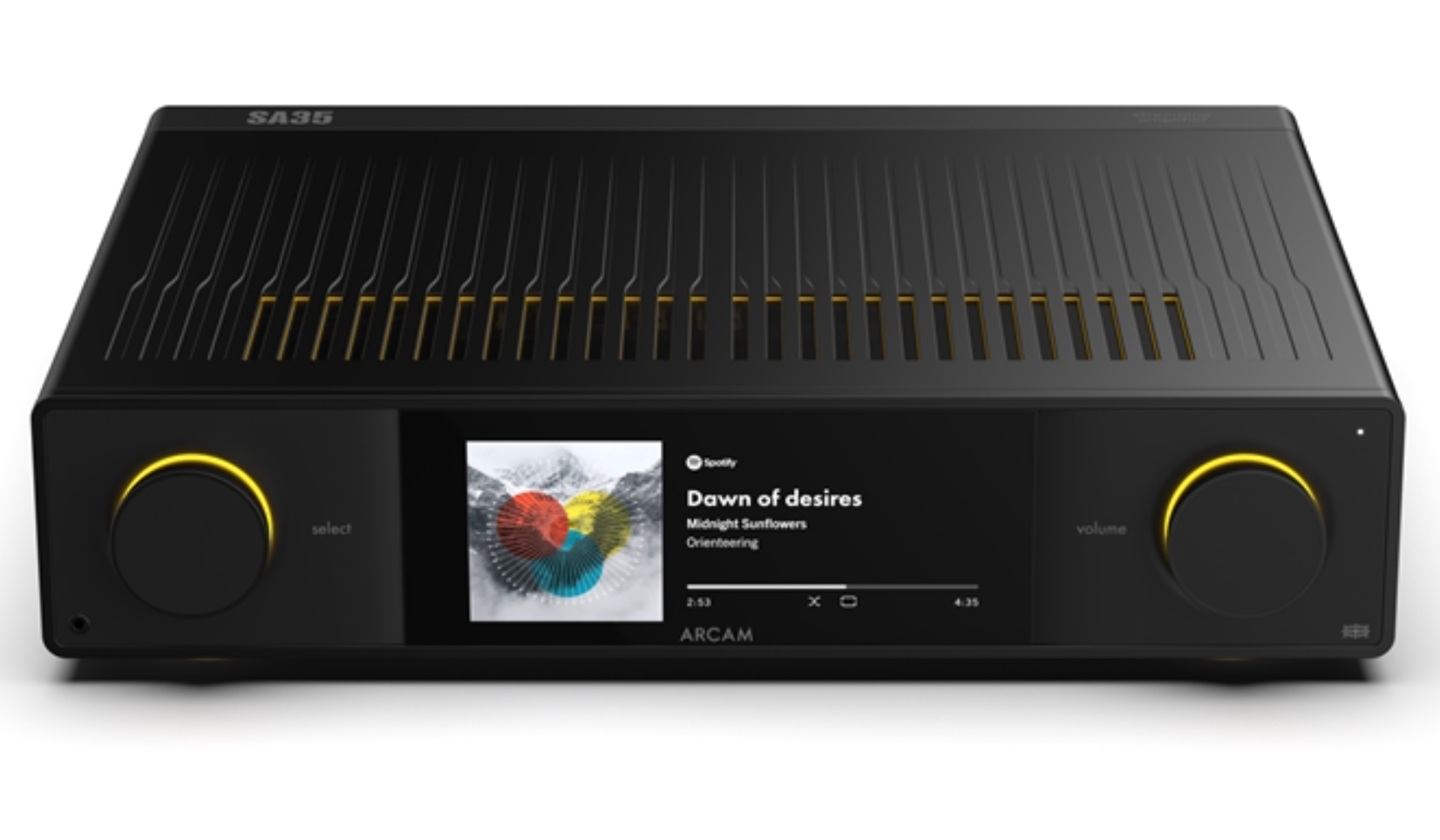 Arcam SA35 Streaming Integrated Amplifier, top an front