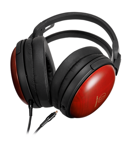 Audio Technica ATH-AWAS Closed-Back Dynamic Wooden Headphones, tilted