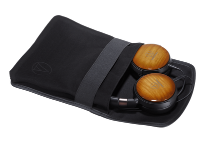 Audio Technica ATH-WP900 Over Ear Wooden Headphones in the pouch