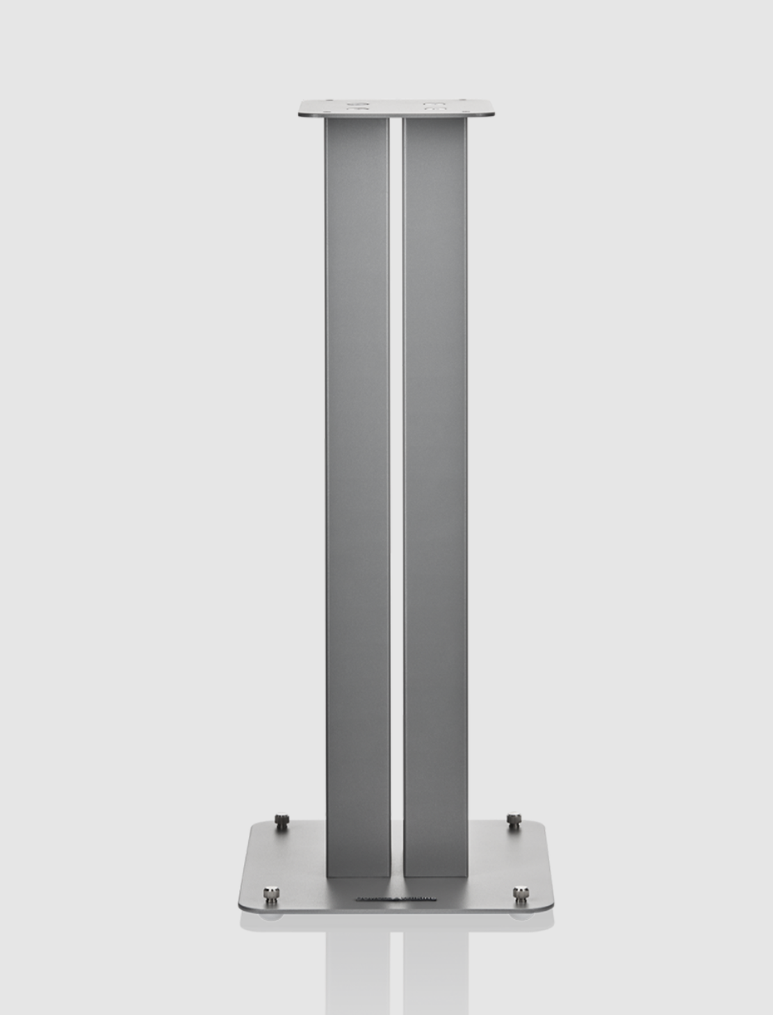 B&W FS600 S3 Speaker Stands in Silver. Front image