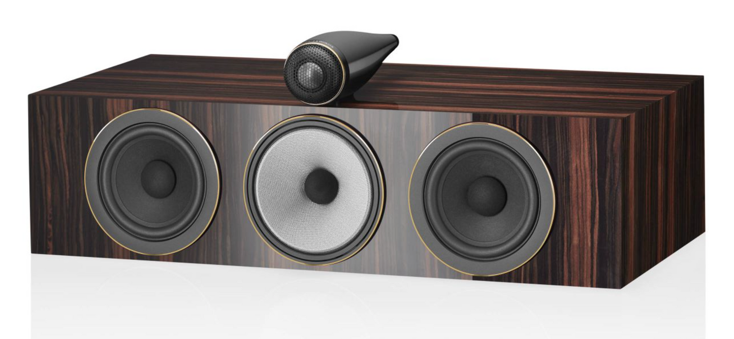 Bowers and Wilkins MTM71 S3 Signature Centre Channel Speaker in Datuk Gloss. Image on angle, no grille