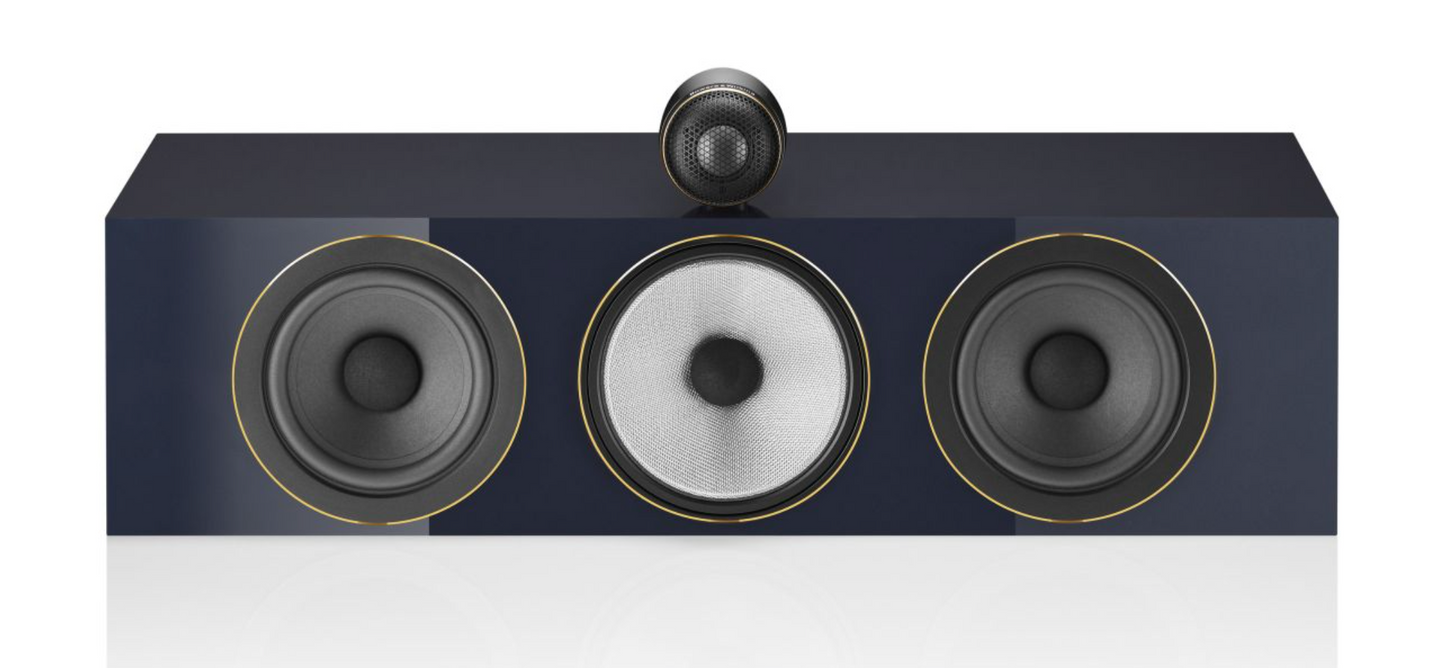 Bowers and Wilkins MTM71 S3 Signature Centre Channel Speaker in Midnight Blue Metallic. Image of front, no grille