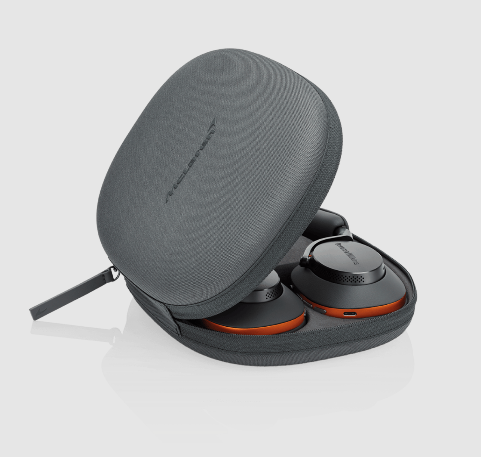 B&W Px8 McLaren Edition Noise Cancelling Headphones, image shows case