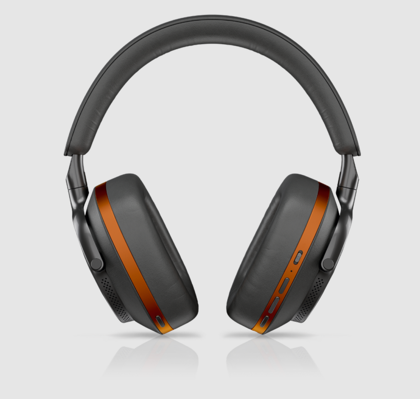 B&W Px8 McLaren Edition Noise Cancelling Headphones, image shows controls