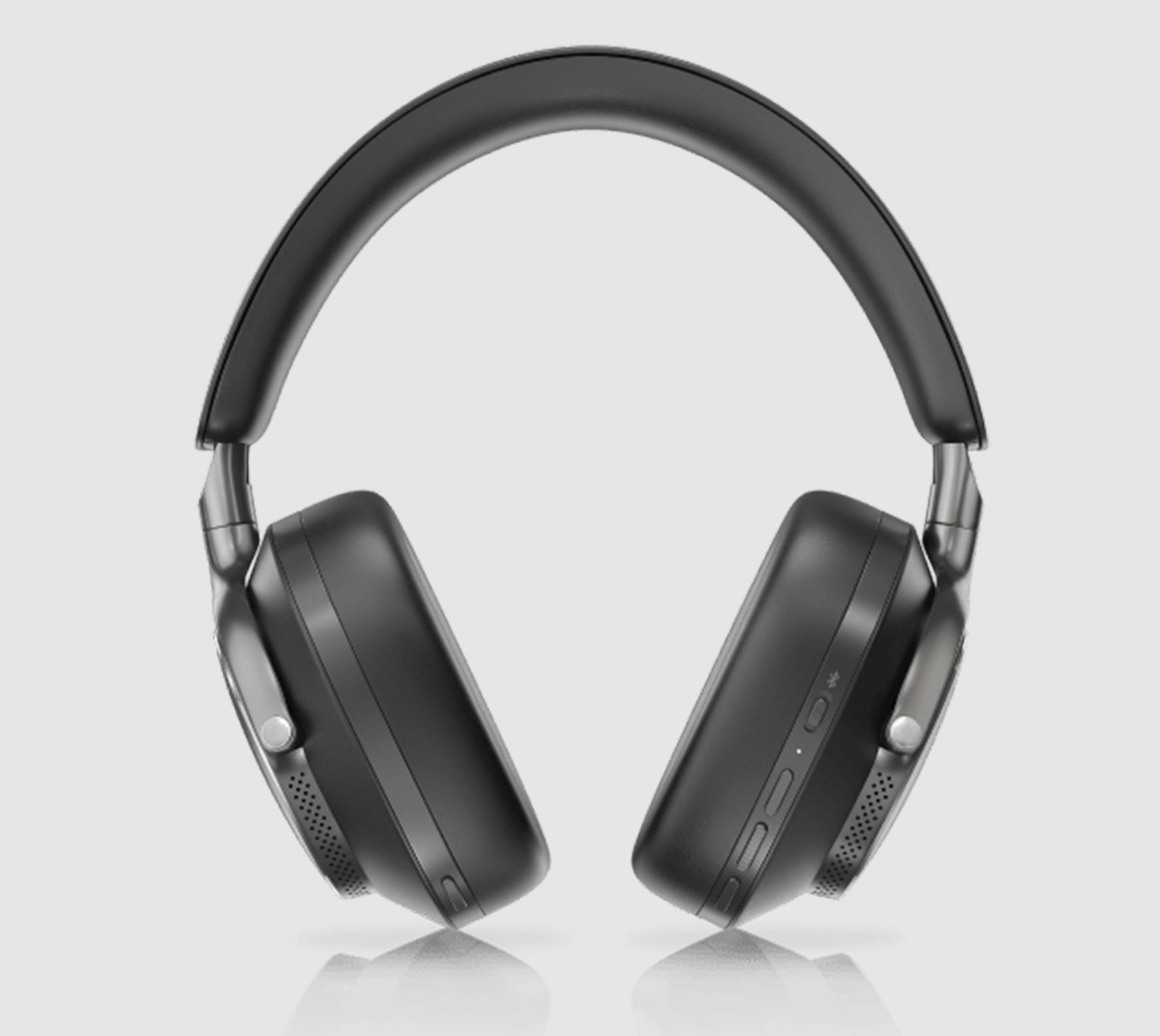 B&W Px8 Noise Cancelling Headphones in Black. Image of controls