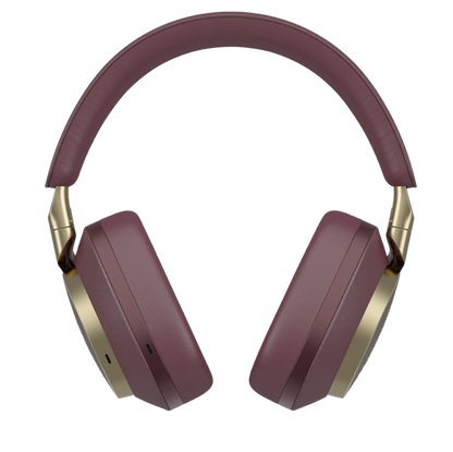 B&W Px8 Noise Cancelling Headphones in Royal Burgundy. Image of front