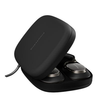 Bowers and Wilkins Px8 S2 Noise Cancelling Headphones in Onyx Black in their carry case