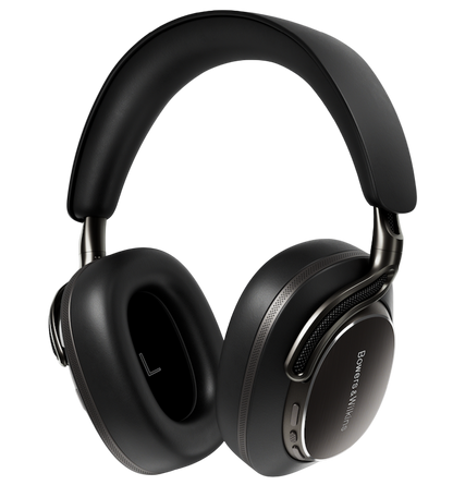Bowers and Wilkins Px8 S2 Noise Cancelling Headphones in Onyx Black. Left inside cup shown