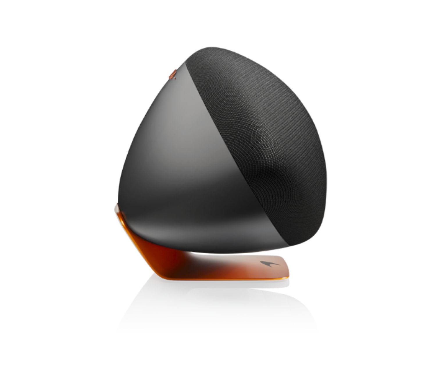 B&W Zeppelin McLaren Edition Wireless Speaker, side on.