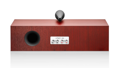 B&W HTM71 S3 Centre Channel Speaker in Rosenut.  Image of back of unit