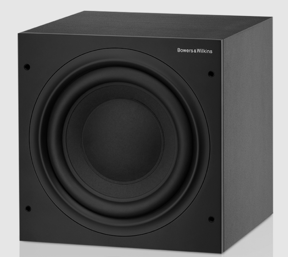 B&W ASW610 10-Inch 200W Subwoofer - Black angle, no grille