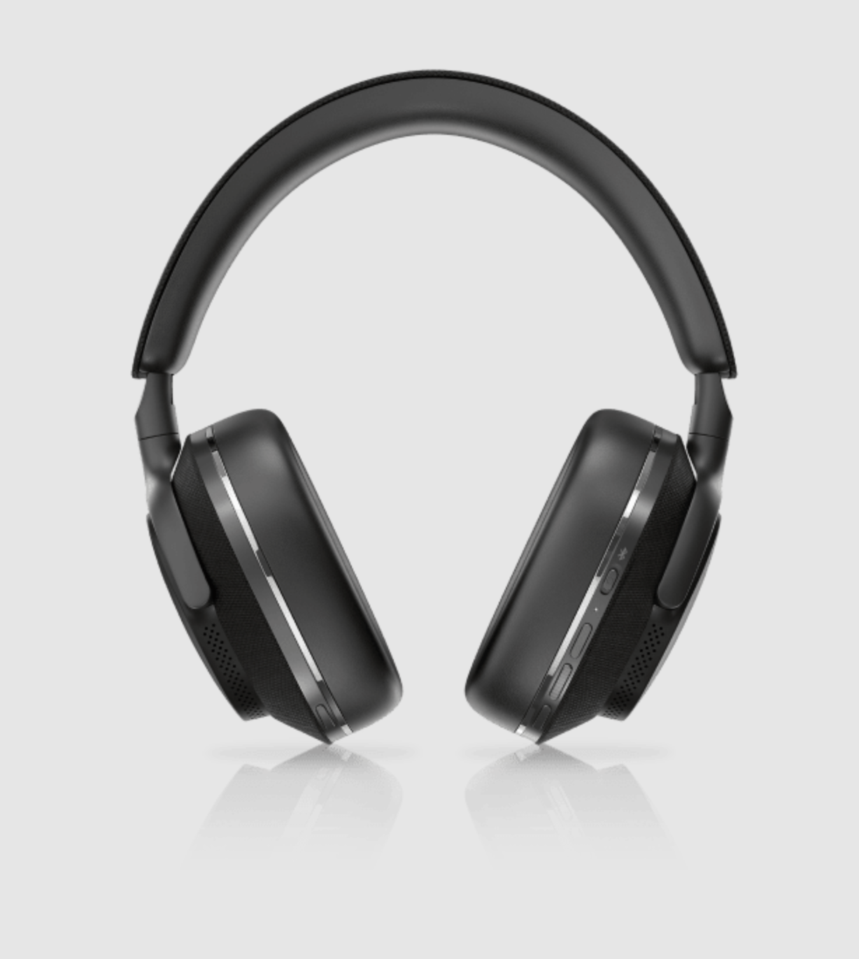 B&W Px7 S2 Noise Cancelling Headphones in Black.  Image shows controls