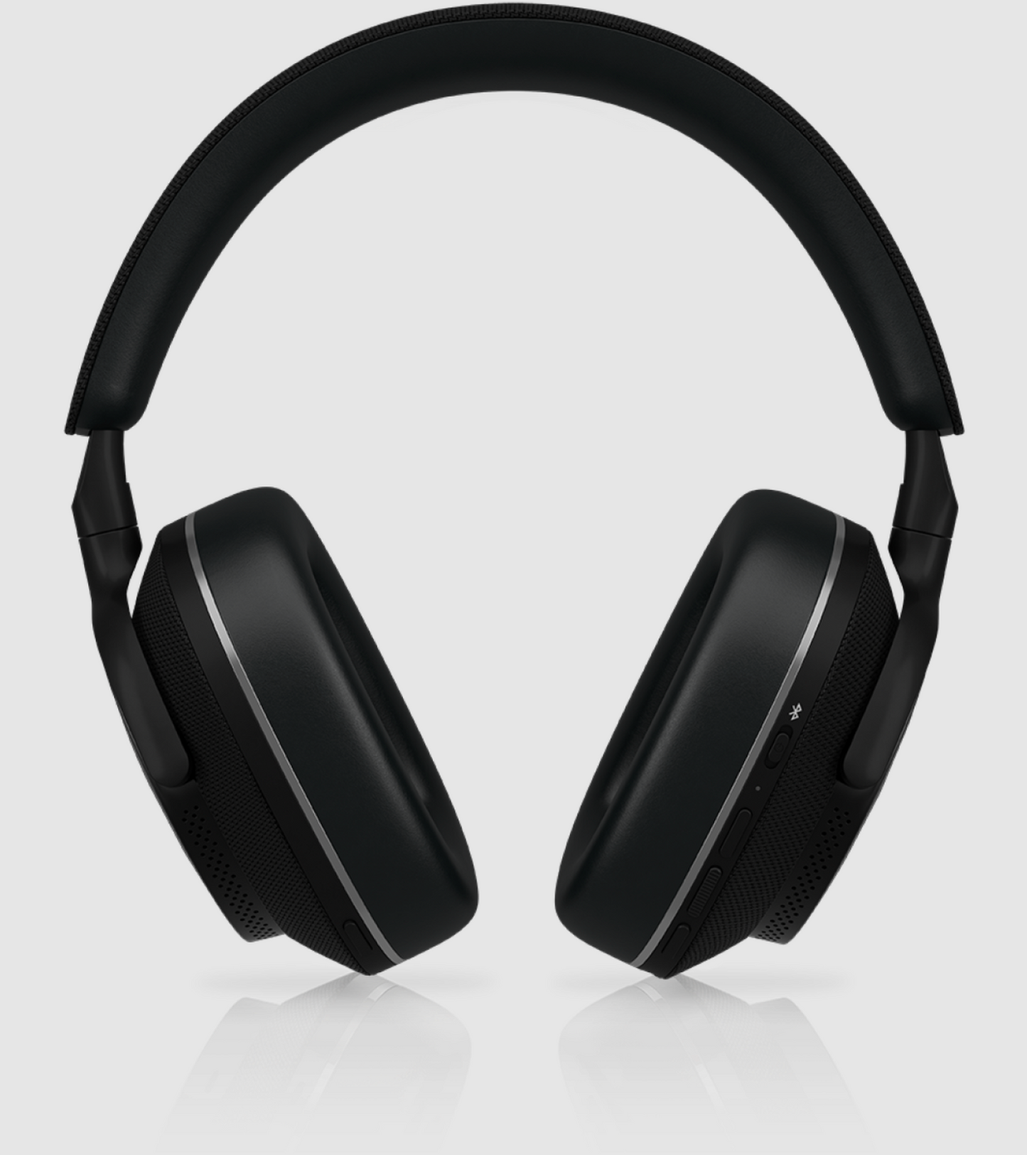 B&W Px7 S2e Noise Cancelling Headphones in Anthracite Black.  Image shows controls